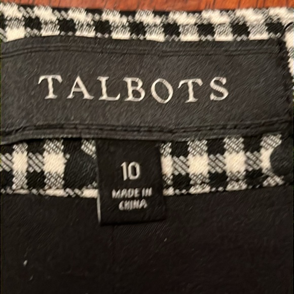 Talbots Black White Checkered Polka Dot Wool Blend Pants Size 10 - Picture 2 of 9